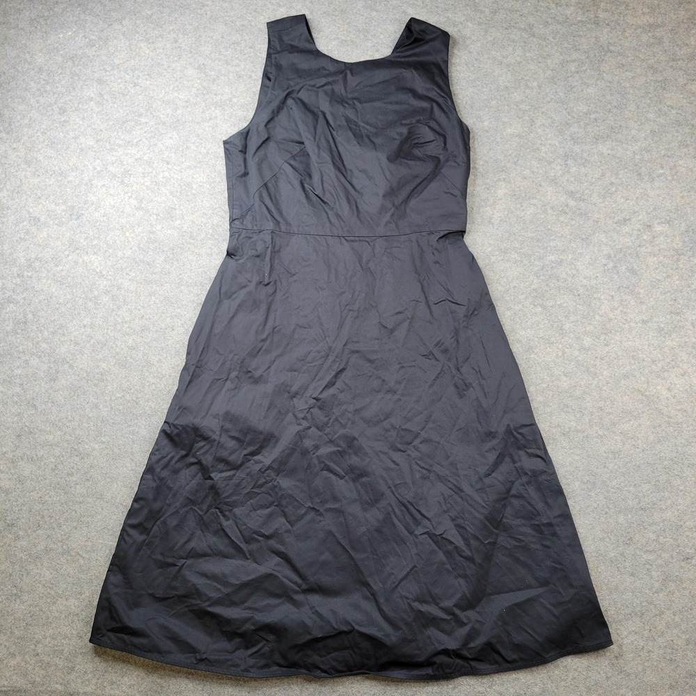 Everlane‎ Dress Womens 8 Black Sleeveless Scoop Neck Cutout Fit & Flare Cotton